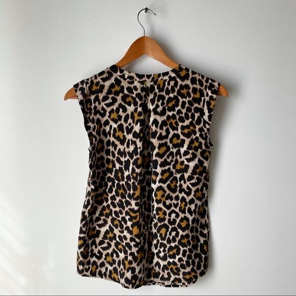 J. Crew Silk Leopard Tank Top Size 00 - Picture 2 of 5